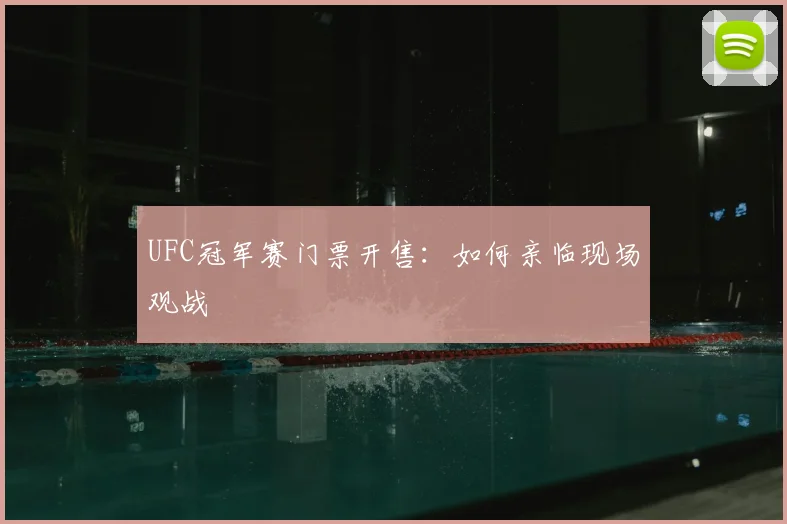 UFC冠军赛门票开售：如何亲临现场观战